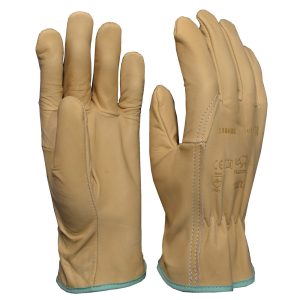 Gant de protection cuir beige confort travaux extérieurs 309BHBE