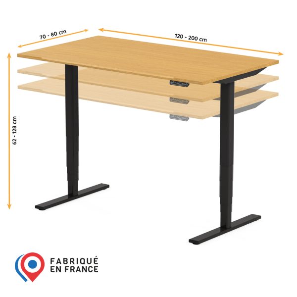 bureau assis debout VICTOR dimensions