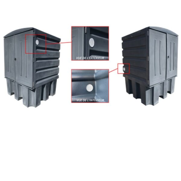 Conteneur IBC ou 4 fûts gris 1000l avec kit aération