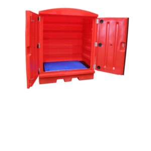 Box de rétention rouge 2 fûts 280l avec kit aération