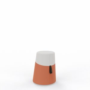 Pouf KULBU - Blanc/Corail