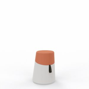 Pouf KULBU - Corail/Blanc