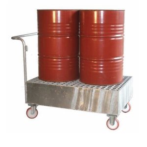 Chariot de rétention 2 fûts galvanisé