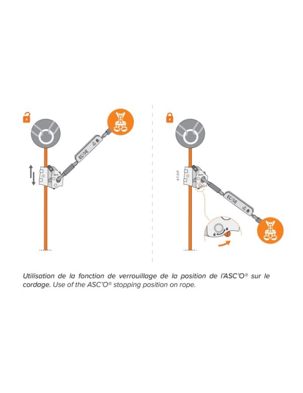 ASC'O Antichute mobile aluminium sur corde – Image 2