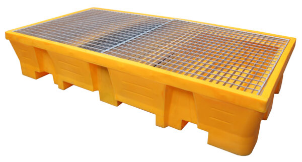 Bac de retention jaune pour 2 IBC ou 8 fûts 1050 litres – Image 2