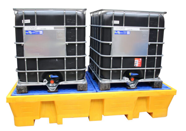 Bac de retention jaune pour 2 IBC ou 8 fûts 1050 litres – Image 3