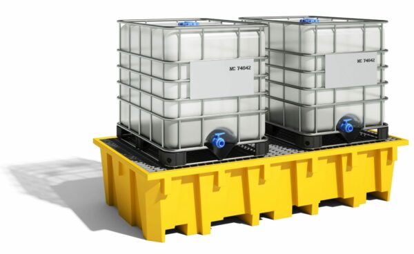 Bac de retention pour 2 IBC - Bac de rayonnage 1330 litres – Image 4