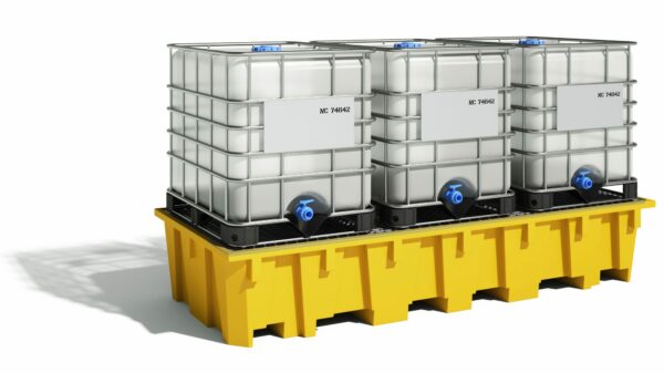 Bac de retention pour 3 IBC - Bac de rayonnage 1650 litres – Image 3