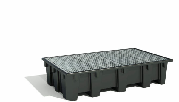 Bac de rétention noir pour 2 IBC / 8 fûts 1050 litres – Image 2