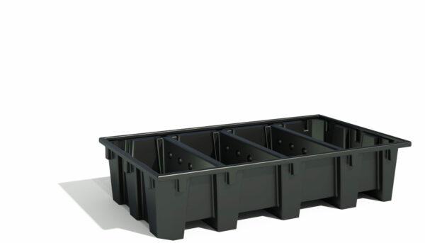 Bac de rétention noir pour 2 IBC / 8 fûts 1050 litres – Image 3