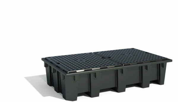 Bac de rétention noir pour 2 IBC / 8 fûts 1050 litres – Image 4