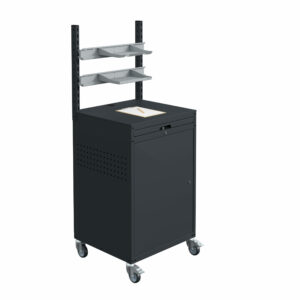 Armoire Modulinfo sur roulettes avec 2 supports bacs à bec 