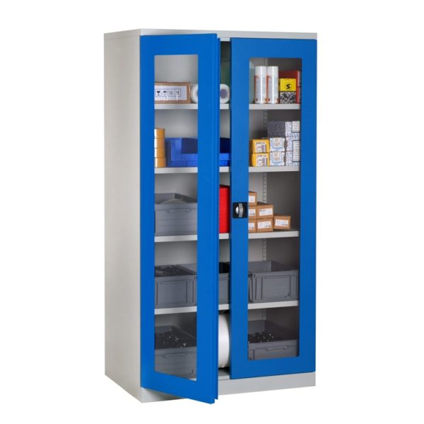 armoire datelier haute portes transparente
