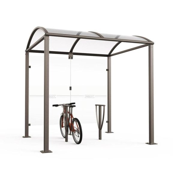 Abri à vélo Voûte "M" avec bardages en verre – Image 2