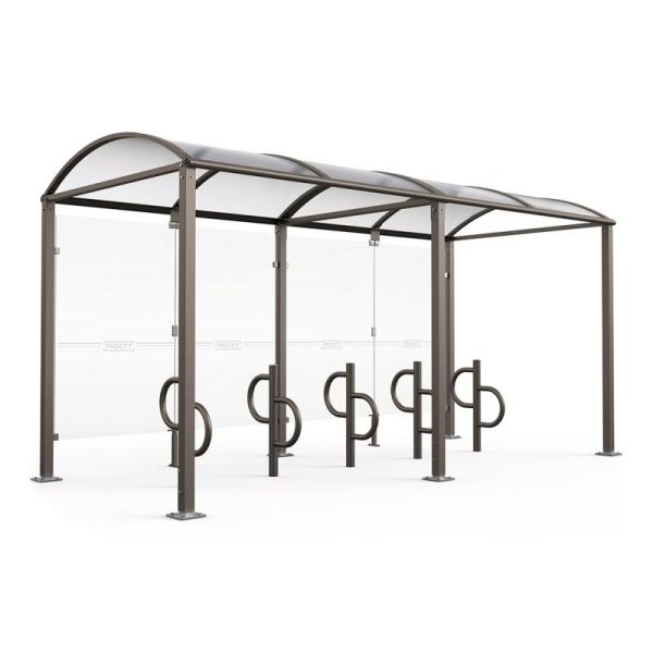 Abri à vélo Voûte "M" avec bardages en verre – Image 7