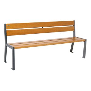 banc bois et acier Silaos 5 lames