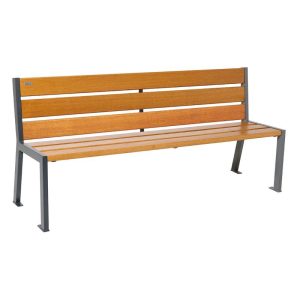 banc bois et acier Silaos 6 lames