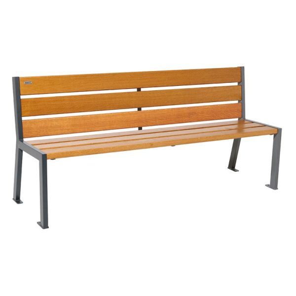 banc bois et acier Silaos 6 lames