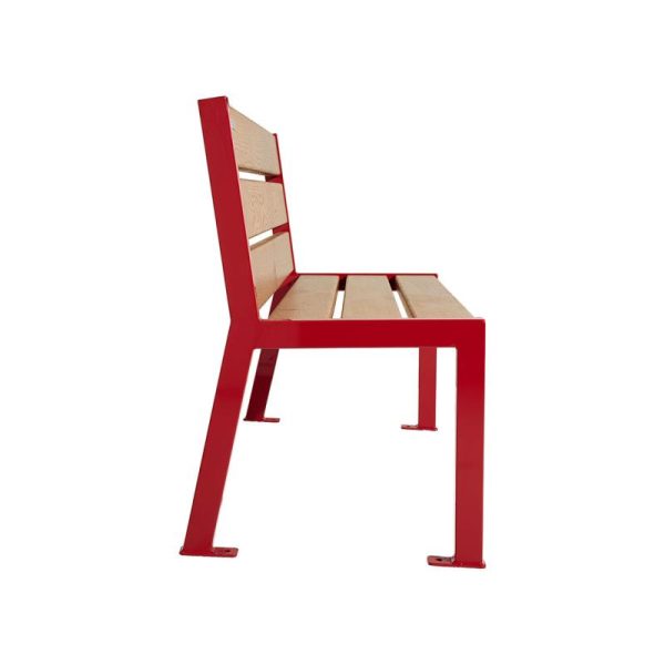 banc bois et acier Silaos 6 lames 9