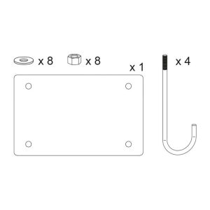 Kit de pose pour barrière tournante 3000mm