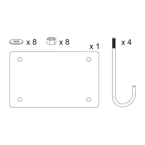 Kit de pose pour barrière tournante 3000mm