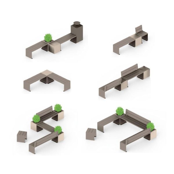 Corbeille KUB acier et bois – Image 3