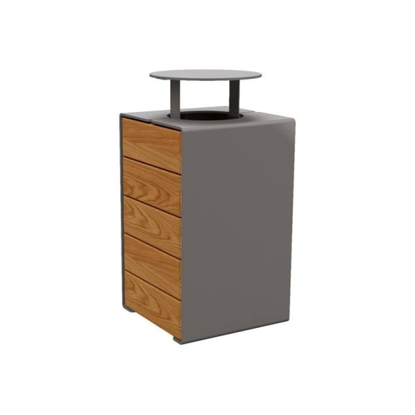 Corbeille KUB acier et bois – Image 4