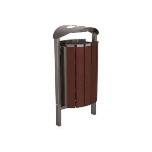 Poubelle extérieur Silaos® acier et plastique recyclé 50 litres