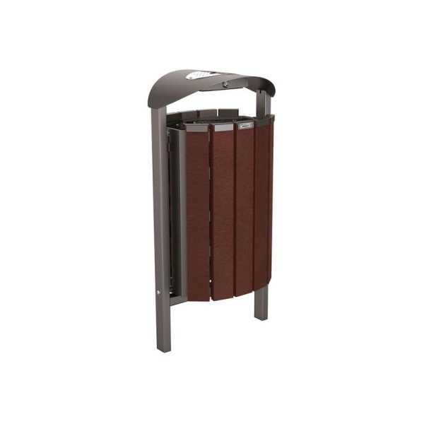 Poubelle extérieur Silaos® acier et plastique recyclé 50 litres