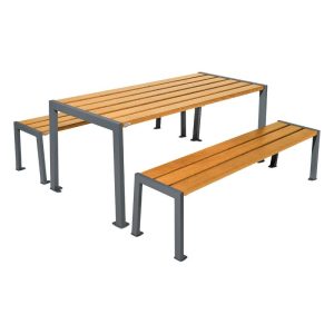 Table de pique nique Silaos acier et bois