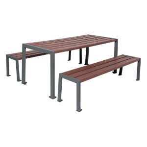 Table de pique nique Silaos acier et plastique recyclé
