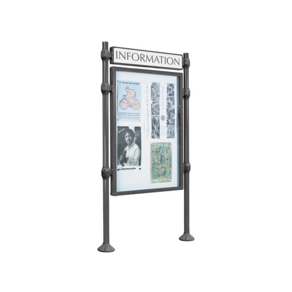 panneau vitrine inox brosse